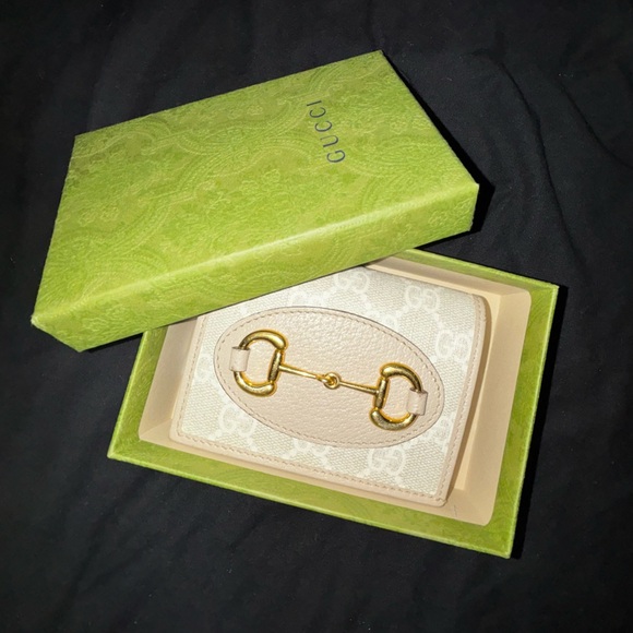 Authentic GUCCI Horsebit 1955 Leather-Trimmed Canvas Wallet (with box) - Picture 1 of 6